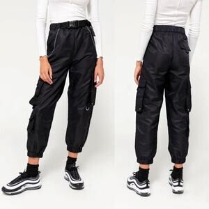 URBAN OUTFITTERS Katya Reflective Joggers Pants Black M